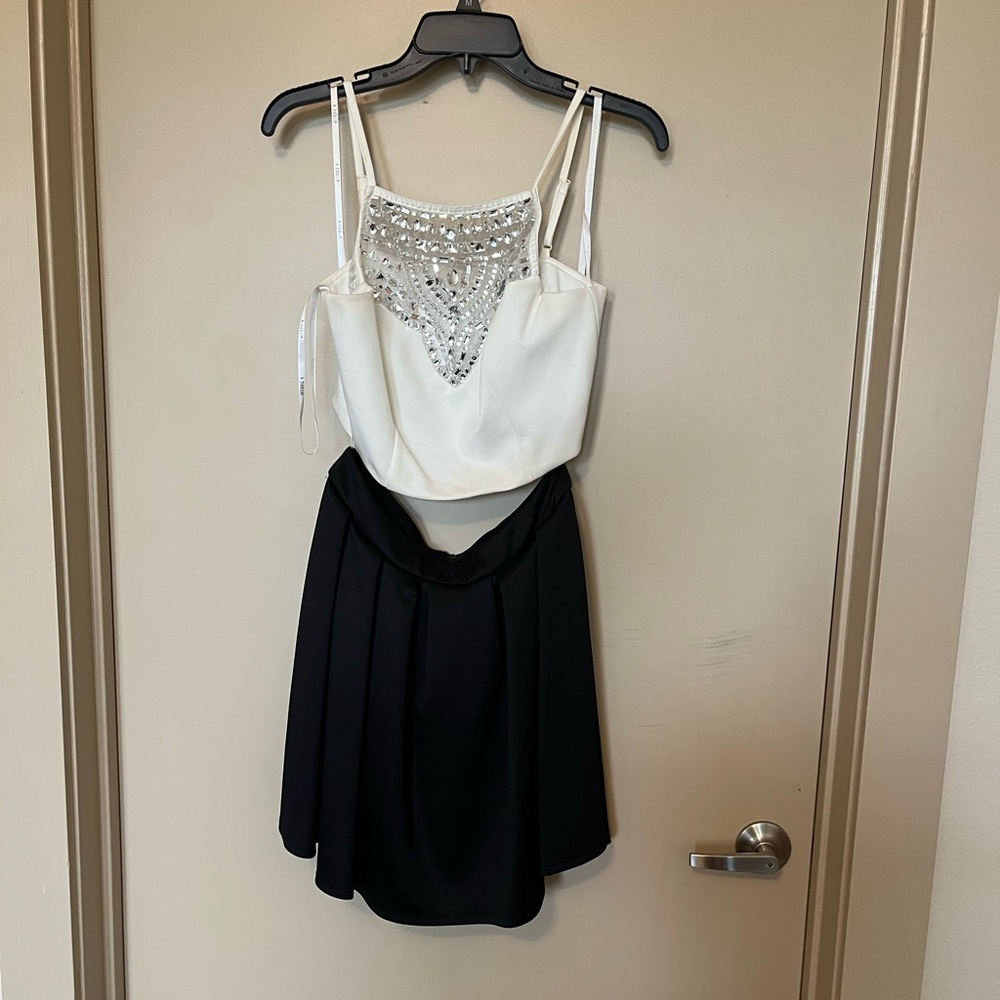 Formal Black/white Two-Piece Set